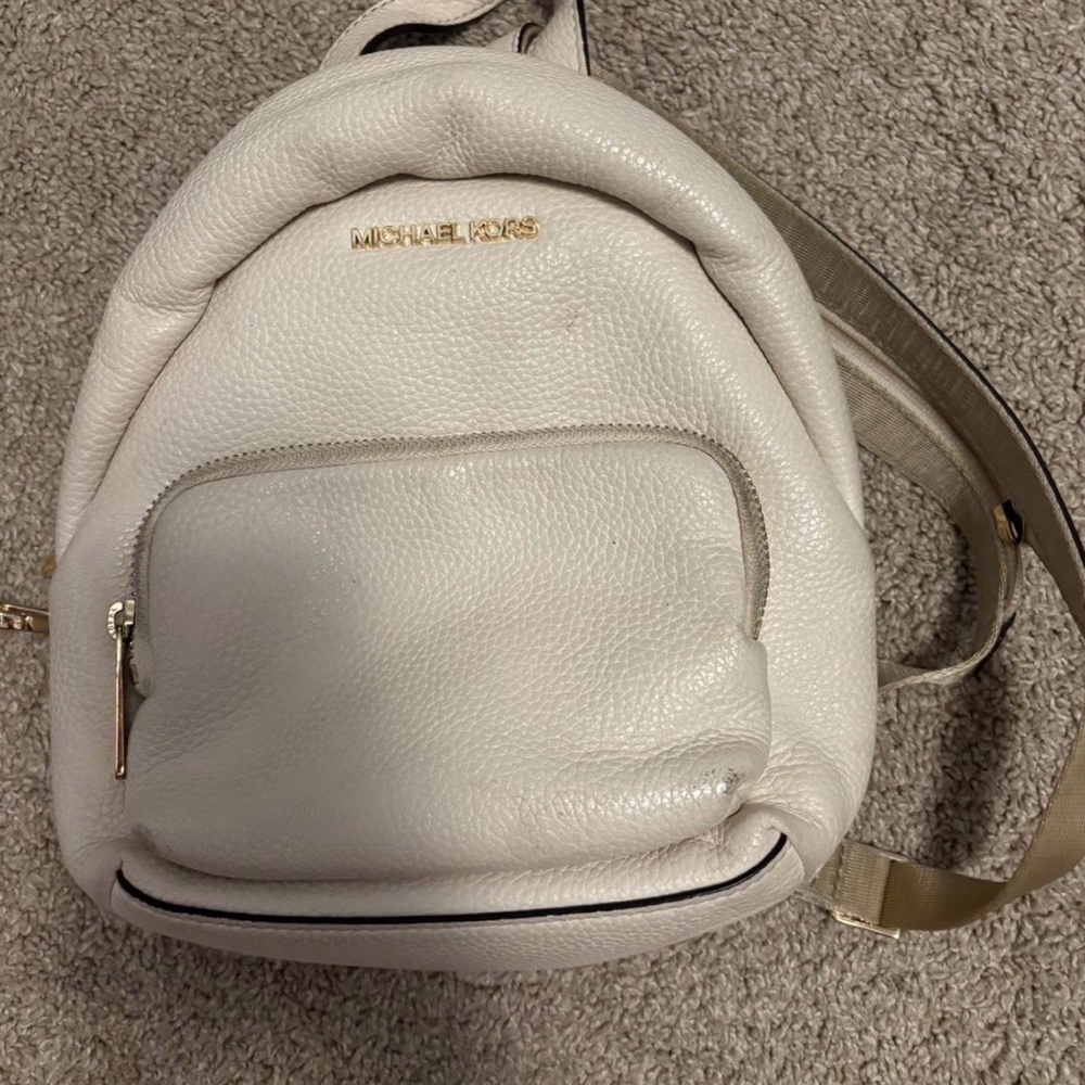 Michael Kors Off-White Leather Backpack